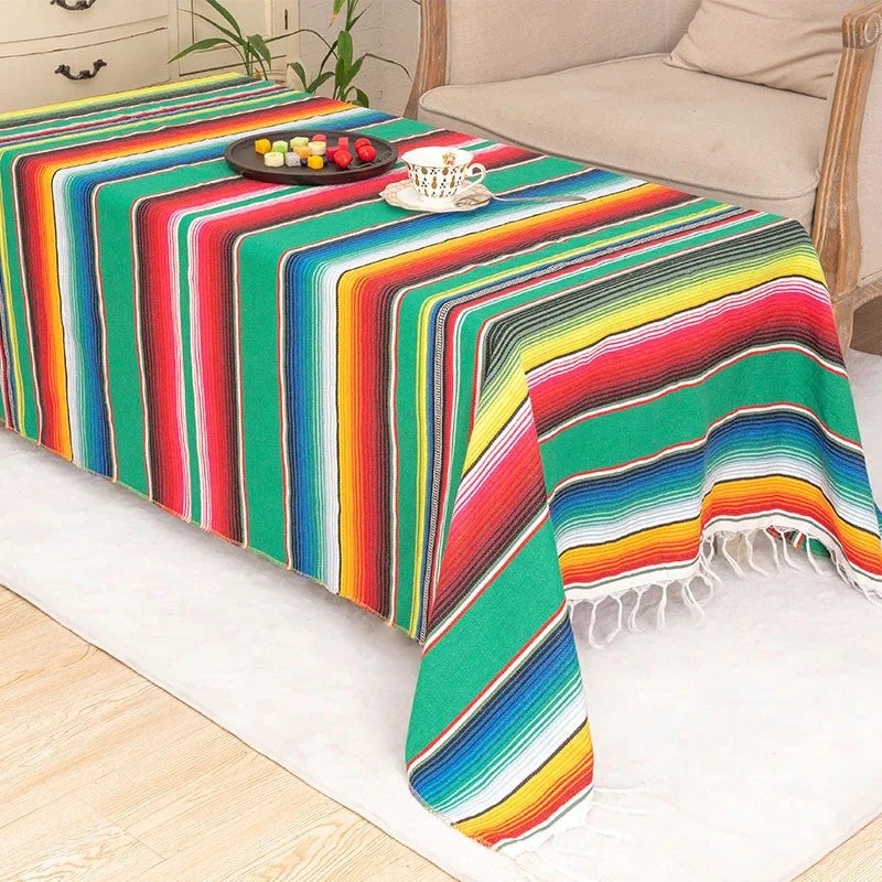 Bluejw In-Stock Cross-Border for Pinbo Modern Rectangle Mexican Party Tablecloth Table Runner Woven with Tassels Blanket - Image 5